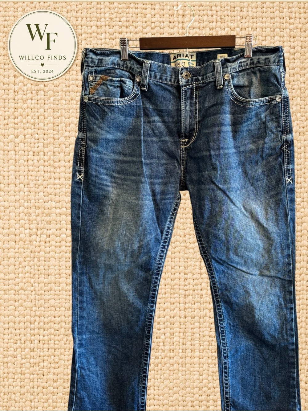 Ariat M7 Slim Fit Straight Leg Jeans Men’s 38x30 Medium Wash Western Denim